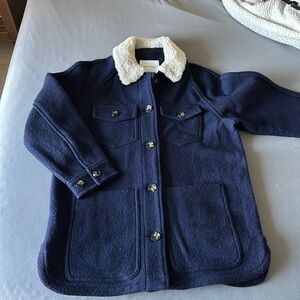 Wilfred Free Fur Collar Oversized Shacket